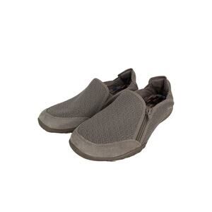 Skechers Womens Slip-On Shoes Size 8.5 Taupe Suede & Knit Casual Comfort